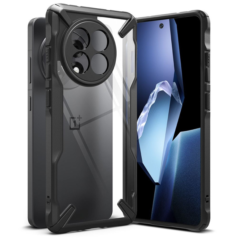 „Ringke Fusion X“ dėklas, skirtas „OnePlus 13R“ – skaidriai juodas