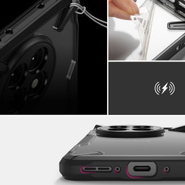 „Ringke Fusion X“ dėklas, skirtas „OnePlus 13R“ – skaidriai juodas