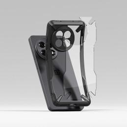 „Ringke Fusion X“ dėklas, skirtas „OnePlus 13R“ – skaidriai juodas