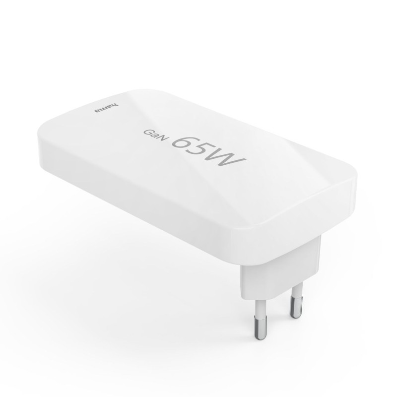 „Hama GaN 65W“ sulankstomas įkroviklis, 2x USB-C, 1x USB-A - baltas