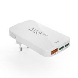 „Hama GaN 65W“ sulankstomas įkroviklis, 2x USB-C, 1x USB-A - baltas