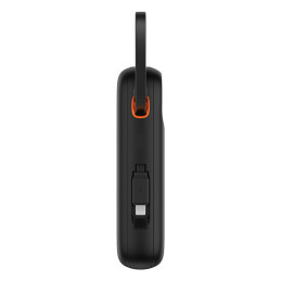 „Baseus QPow 2“ 20000mAh 30W išorinė baterija su 2 integruotais USB-C laidais – juoda
