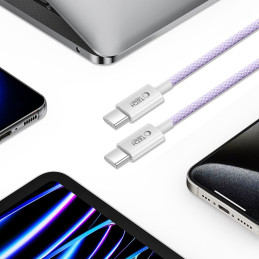 „Tech-Protect Ultraboost Lite“ USB-C PD60W/ 3A laidas 1 m – violetinis