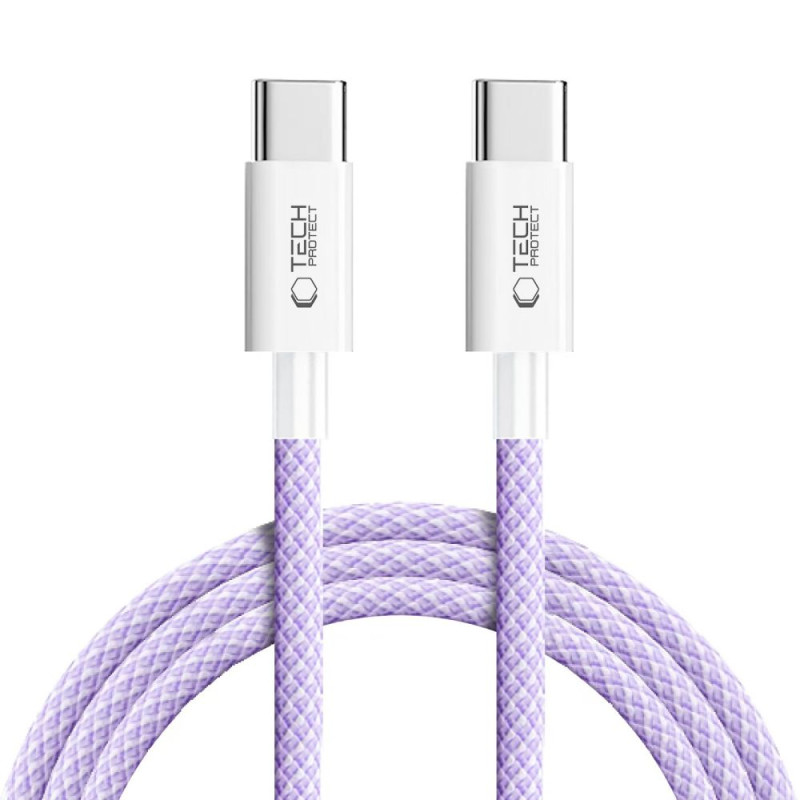 „Tech-Protect Ultraboost Lite“ USB-C PD60W/ 3A laidas, 2 m, violetinis