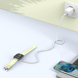 „Tech-Protect UltraBoost“ USB-A indukcinis įkroviklis „Apple Watch“ laikrodžiui, 1 m – baltas