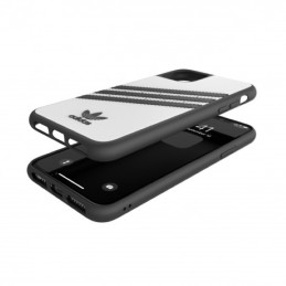 „Adidas“ lieto PU dėklas, skirtas „iPhone 11 Pro Max“ – baltas ir juodas