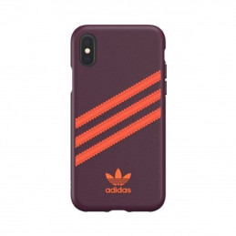 „Adidas OR“ liejamas PU iPhone X/ XS dėklas – bordo ir oranžinis