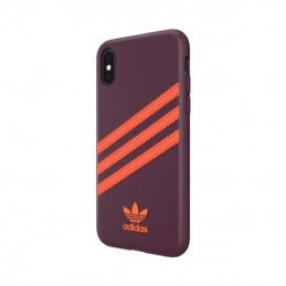 „Adidas OR“ liejamas PU iPhone X/ XS dėklas – bordo ir oranžinis