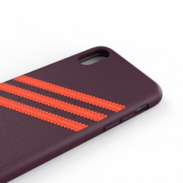 „Adidas OR“ liejamas PU iPhone X/ XS dėklas – bordo ir oranžinis