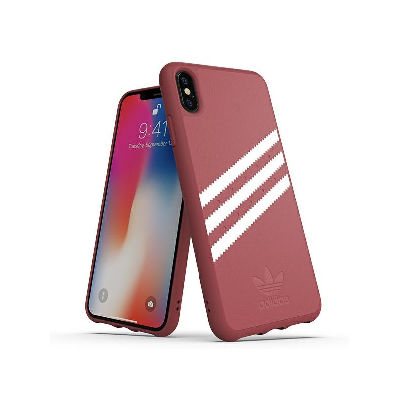 „Adidas OR“ liejamas PU zomšos dėklas „iPhone Xs Max“ – rožinis