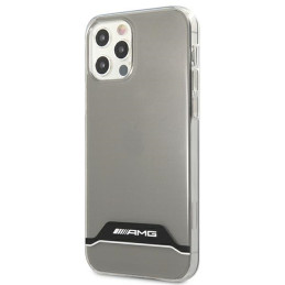 AMG Electroplate juodai baltas iPhone 12 / 12 Pro dėklas - permatomas