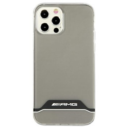 AMG Electroplate juodai baltas iPhone 12 / 12 Pro dėklas - permatomas