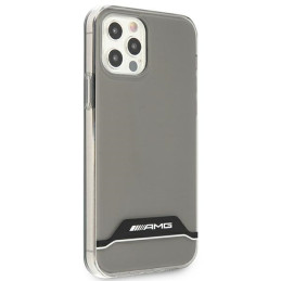AMG Electroplate juodai baltas iPhone 12 / 12 Pro dėklas - permatomas