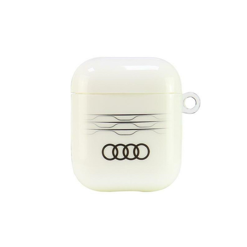Audi IML geometrinio rašto dėklas AirPods 1 / 2 ausinėms – baltas