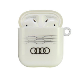 Audi IML geometrinio rašto dėklas AirPods 1 / 2 ausinėms – baltas