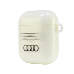 Audi IML geometrinio rašto dėklas AirPods 1 / 2 ausinėms – baltas