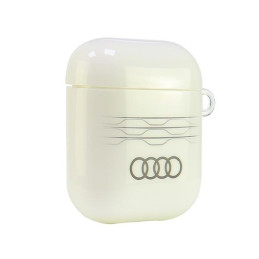 Audi IML geometrinio rašto dėklas AirPods 1 / 2 ausinėms – baltas