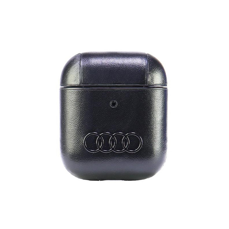 Audi odinis dėklas su dideliu logotipu, skirtas AirPods 1 / 2 - juodas