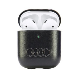 Audi odinis dėklas su dideliu logotipu, skirtas AirPods 1 / 2 - juodas