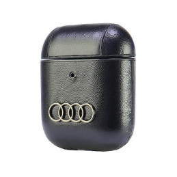 Audi odinis dėklas su dideliu logotipu, skirtas AirPods 1 / 2 - juodas