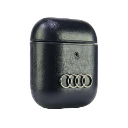 Audi odinis dėklas su dideliu logotipu, skirtas AirPods 1 / 2 - juodas