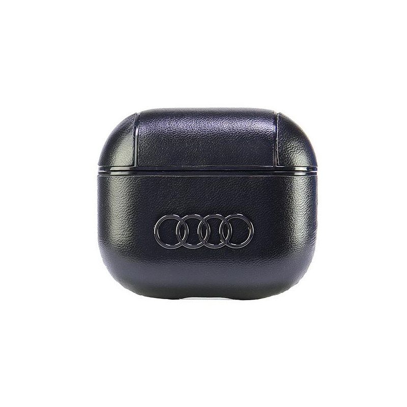 Audi odinis dėklas su dideliu logotipu, skirtas AirPods 3 ausinėms – juodas