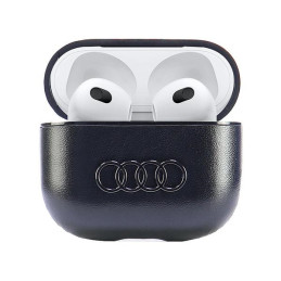 Audi odinis dėklas su dideliu logotipu, skirtas AirPods 3 ausinėms – juodas