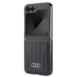 „Audi“ sintetinės odos „MagSafe“ dėklas, skirtas „Samsung Galaxy Z Flip 6“ – juodas