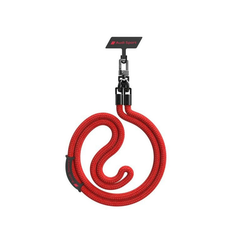Audi universalus pavadėlis nešiojimui per petį 120 cm x 10 mm – raudonas