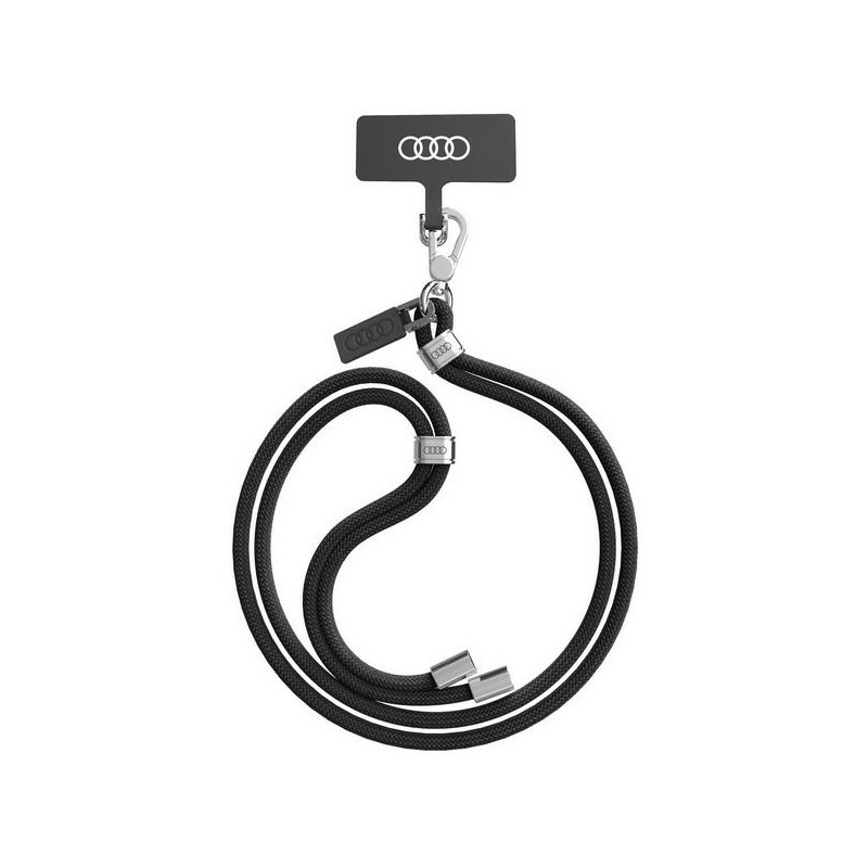 Audi universalus pavadėlis per petį, 120 cm x 10 mm, juodas