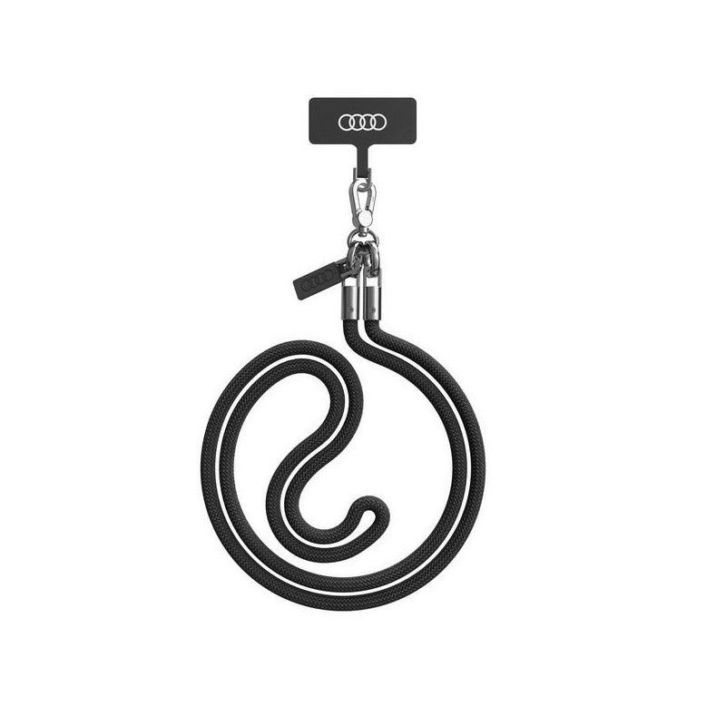 Audi universalus pavadėlis per petį, 120 cm x 6 mm, juodas