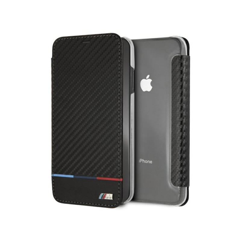BMW anglies pluošto trispalvis dryžuotas iPhone XS Max dėklas – juodas