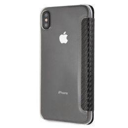 BMW anglies pluošto trispalvis dryžuotas iPhone XS Max dėklas – juodas