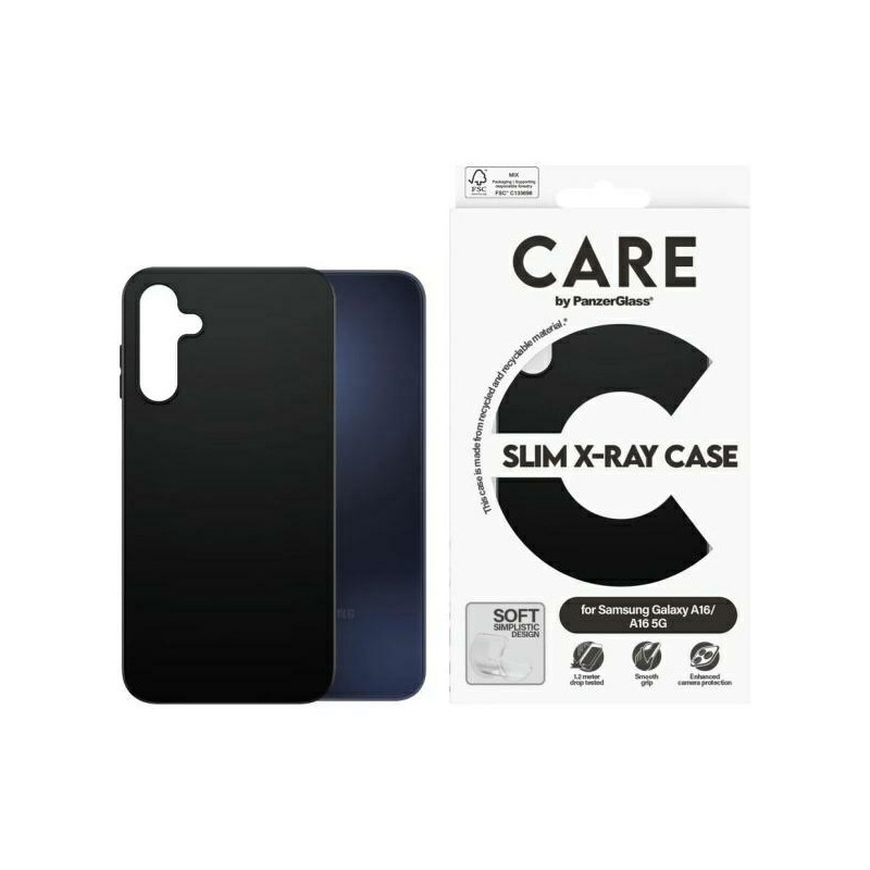 „CARE by PanzerGlass“ madingas dėklas, skirtas „Samsung Galaxy A16 / A16 5G“ – juodas