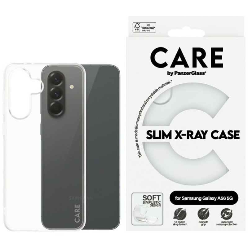 „CARE by PanzerGlass“ madingas rentgeno dėklas, skirtas „Samsung Galaxy A56 5G“ – skaidrus