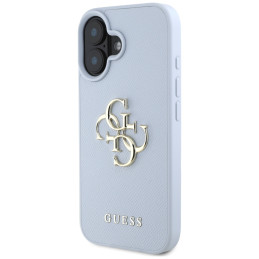„Guess Grained Big 4G Logo Small Classic“ dėklas su logotipu, skirtas iPhone 16 – mėlynas