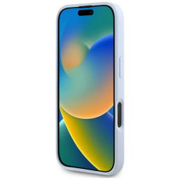 „Guess Grained Big 4G Logo Small Classic“ dėklas su logotipu, skirtas iPhone 16 – mėlynas