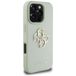 „Guess Grained Big 4G Logo Small Classic“ dėklas su logotipu, skirtas „iPhone 16 Pro“ – žalias