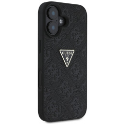 „Guess Hot Stamp 4G Pattern Triangle“ metalinis dėklas iPhone 16 telefonui – juodas