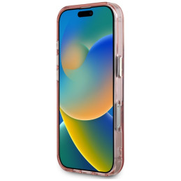 „Guess IML Metal Mountain Logo MagSafe iPhone 16 Pro Max“ dėklas – rožinis