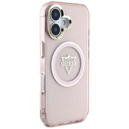 „Guess IML Metal Mountain Logo MagSafe iPhone 16“ dėklas – rožinis