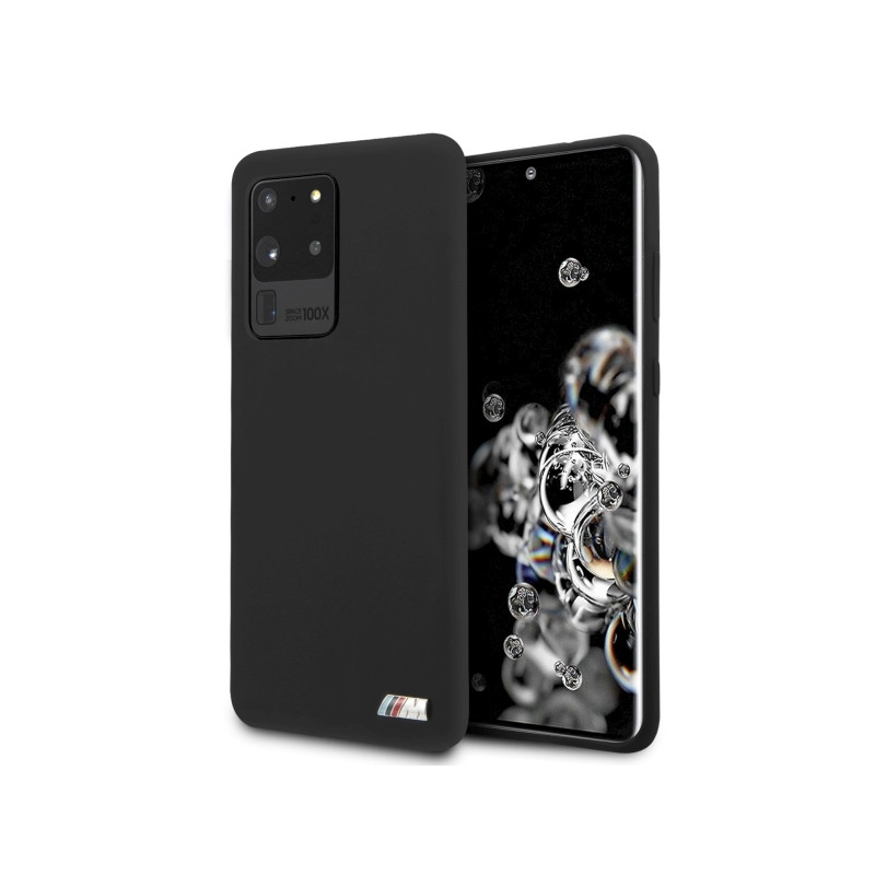 BMW silikoninis M kolekcijos dėklas, skirtas „Samsung Galaxy S20 Ultra“ – juodas
