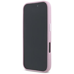 Karl Lagerfeld Saffiano Full Wrapped Elongated Metal Logo MagSafe iPhone 16 Pro dėklas – rožinis