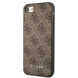 „Guess 4G“ metalinis auksinis logotipo dėklas iPhone SE 2022 / 2020 / 7 / 8 - rudas