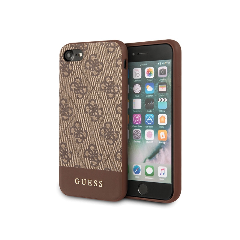 „Guess 4G Stripe Collection“ dėklas, skirtas iPhone 7 / 8 / SE 2020 / SE 2022 - rudas