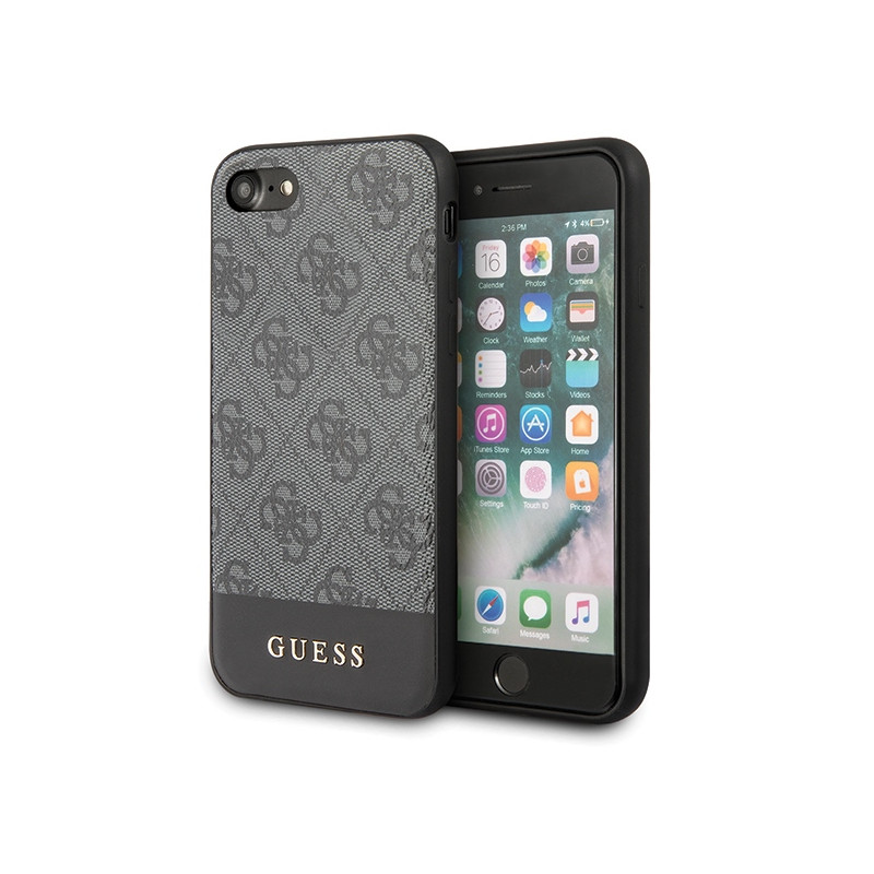 „Guess 4G Stripe Collection“ dėklas, skirtas iPhone 7 / 8 / SE 2020 / SE 2022 - pilkas