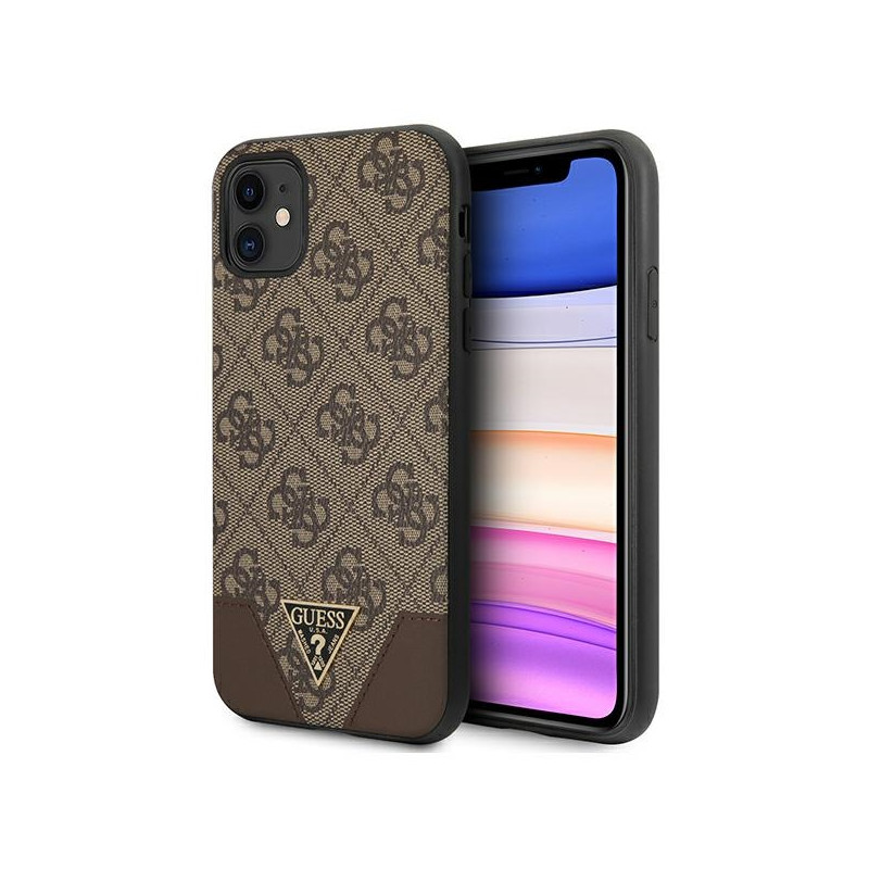 „Guess 4G Triangle Collection“ dėklas, skirtas iPhone 11 6.1" / Xr 6.1" - rudas