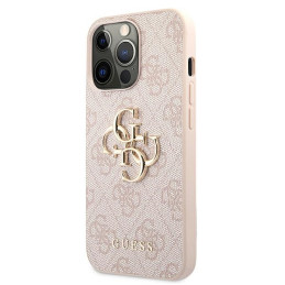 „Guess 4G“ didelis metalinis logotipo dėklas iPhone 13 Pro / 13 6.1" – rožinis