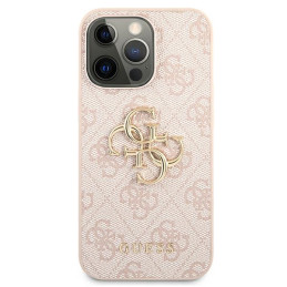 „Guess 4G“ didelis metalinis logotipo dėklas iPhone 13 Pro / 13 6.1" – rožinis