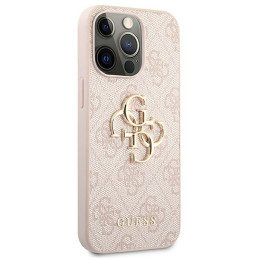 „Guess 4G“ didelis metalinis logotipo dėklas iPhone 13 Pro / 13 6.1" – rožinis